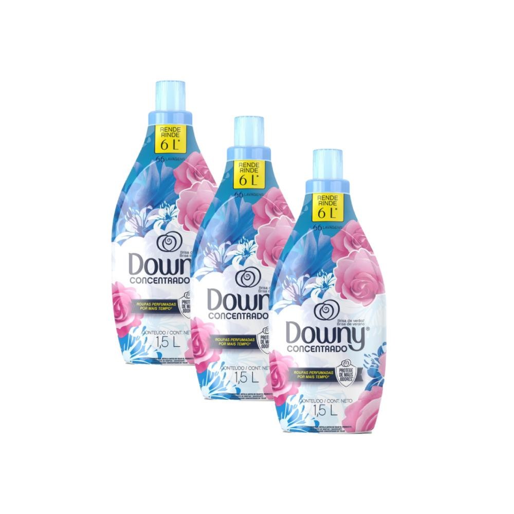 Kit Amaciante Concentrado Downy Brisa de Verão 1,5L 3 unidades em Oferta na Shopee