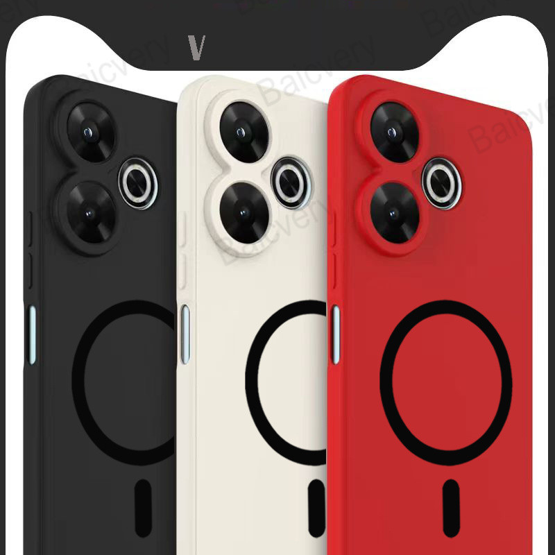 Para Redmi 13 4G 13X Nota 13R 5G Xiaomi POCO M6 4G Plus 5G Colorido Fosco Capa Protetora Com Adesivo Magnético em Oferta na Shopee