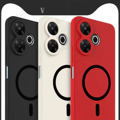 Para Redmi 13 4G 13X Nota 13R 5G Xiaomi POCO M6 4G Plus 5G Colorido Fosco Capa Protetora Com Adesivo Magnético