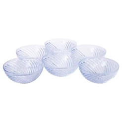 Kit 6 Tigelas Bowls Twist Azul Plástico 750 ml Plasútil