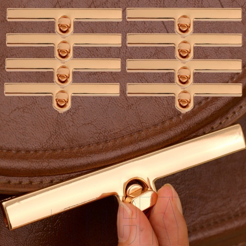Bag Metal Fecho Turn Locks-DIY Vintage Twist Buckles-De Bolsa Long Strip Leather Lock Catch-Acessórios-Fixadores