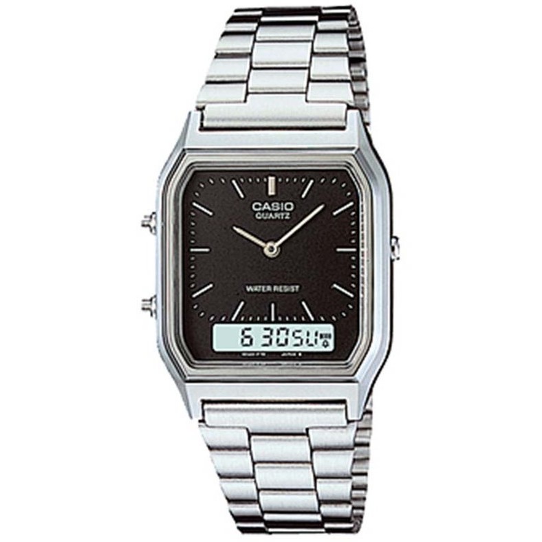 Relógio Casio Vintage AQ-230A-1DMQ Prata e Preto