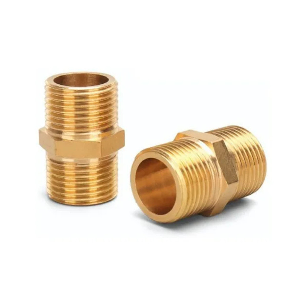 2 peças niple duplo conexão latão 1/8 - 1/8 bsp - kit