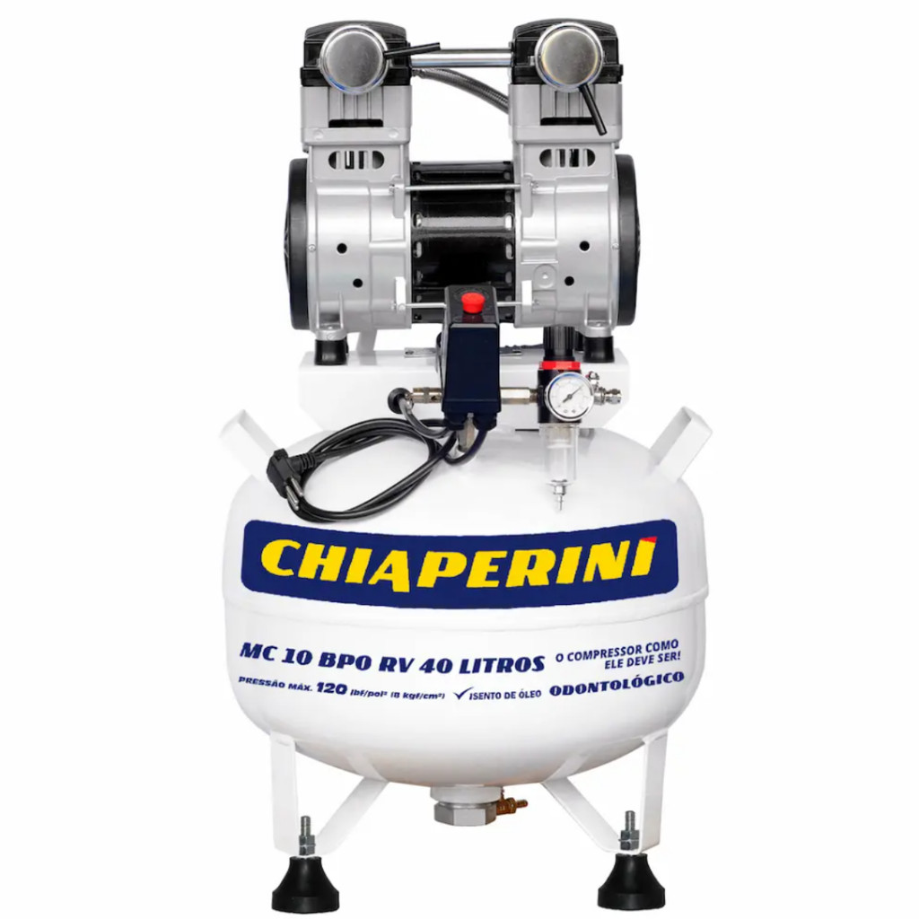 Motocompressor Odontológico s/Óleo 40L MC10 220V Chiaperini