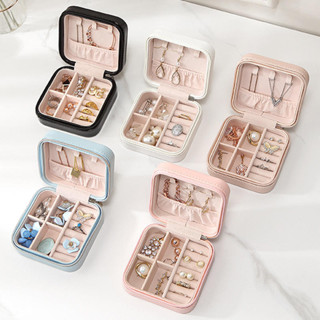 Atacado Porta Joia Com Kit 5/10/20 pcs Bolsa Para Viagem Portátil caixa de armazenamento bolsa anel colar Bom Presente em Oferta na Shopee