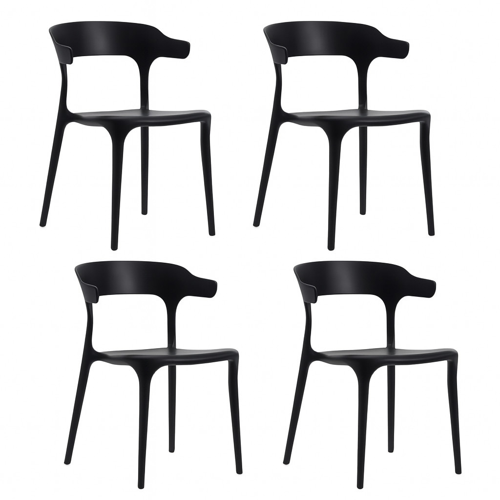 Cadeiras Cozinha Sala de Estar Jantar Gruvyer Modelo Chifre Preta