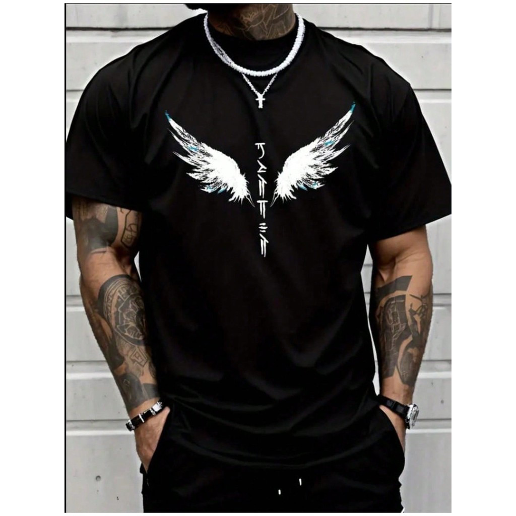 Camiseta Masculina ASAS Simples De Manga Curta Gola Redonda Estampada Lançamento