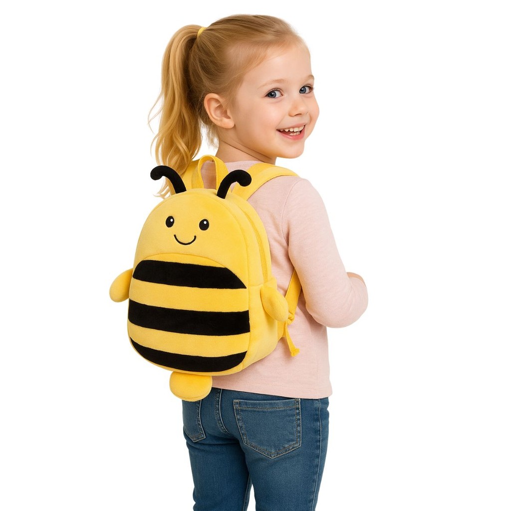 Mochila Infantil Pelúcia Abelha Amarela Kids Unissex em Oferta na Shopee