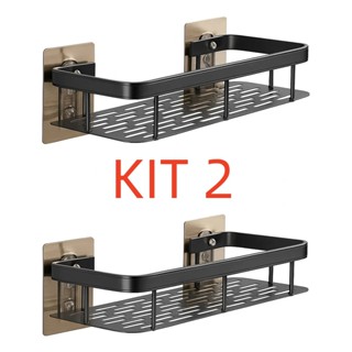 KIT 2 Suporte para Shampoo Prateleira De Banheiro De Liga De Alumínio, Organizador De Armazenamento De Cozinha em Oferta na Shopee