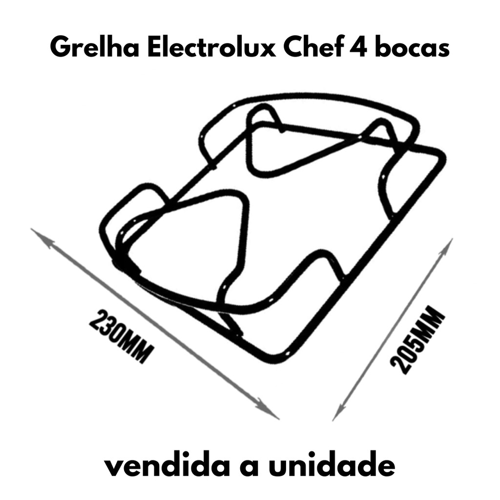 Grelha de fogão Electrolux Chef modelo  52sb 52spx