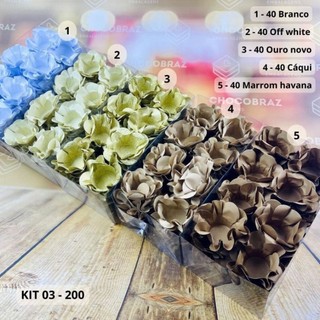 KIT 200 Forminhas De Doces Festa 5 Cores OFF WHITE + OURO NOVO + BRANCO + CÁQUI + HAVANA em Oferta na Shopee