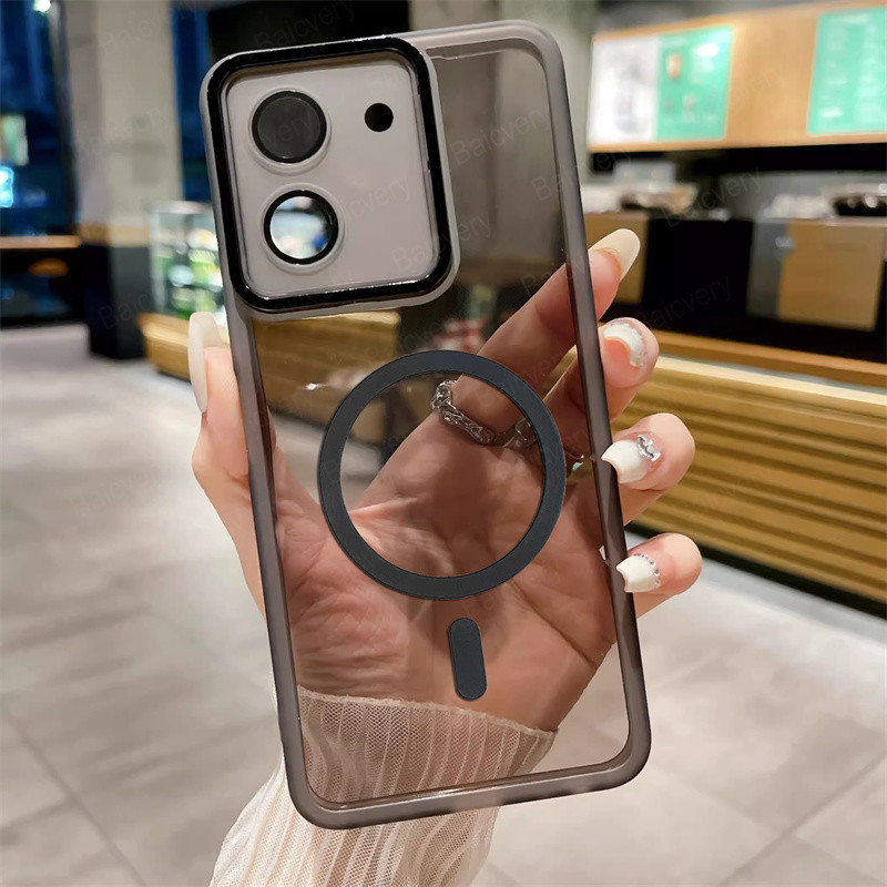 Invólucro Para Xiaomi POCO C71 Redmi A5 4G Com Adesivo Magnético Lente Da Câmera Anti-Queda Capa Colorida