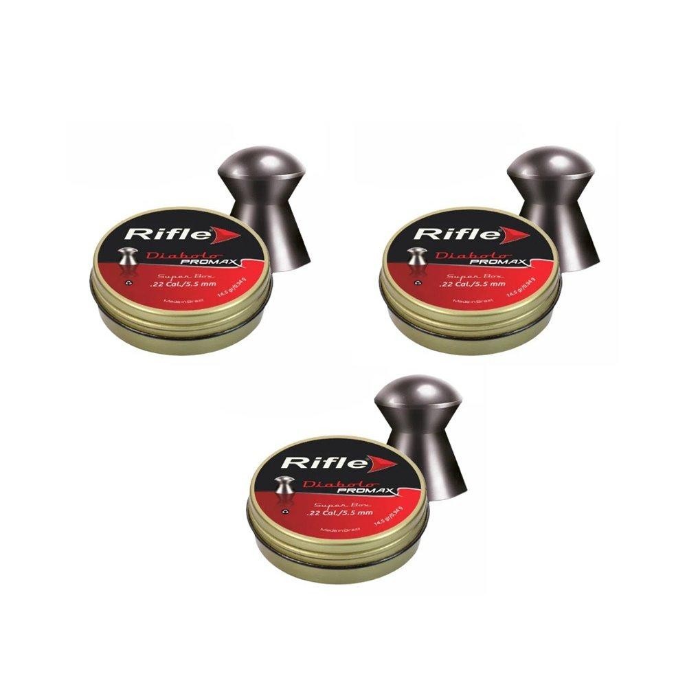 Kit 3 latas de chumbinho Rifle Diabolo 5,5mm com 125 unds. em Oferta na Shopee