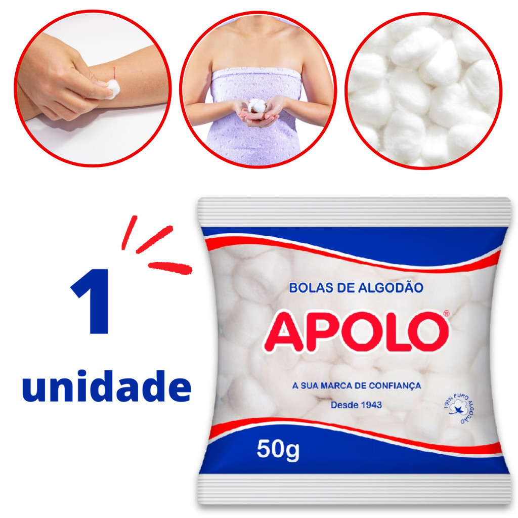 Algodao Apolo 50g Manicure Demaquilante Higiene Limpeza Bebe Maquiagem