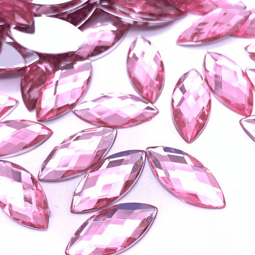 Chaton Navete Sextavado 7x15mm - Rosa Bebê - Base Reta