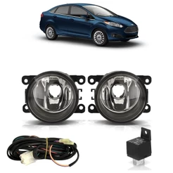 Kit Par Farol de Milha Auxiliar Fiesta Sedan 2010 2011 2012 2013 2014 Botão Modelo Universal