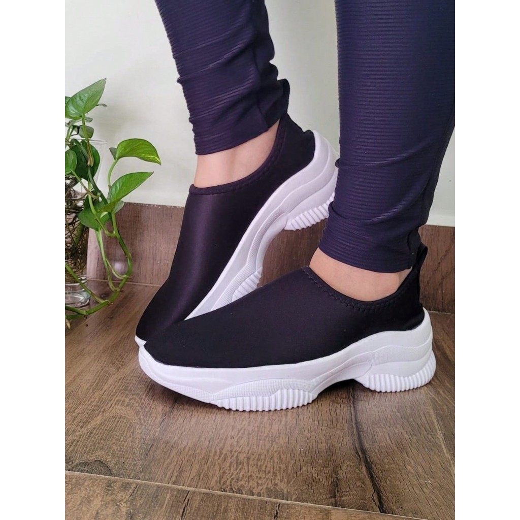 tenis plataforma feminino salto grosso tenis meia casual moderno e confortavel tênis feminino
