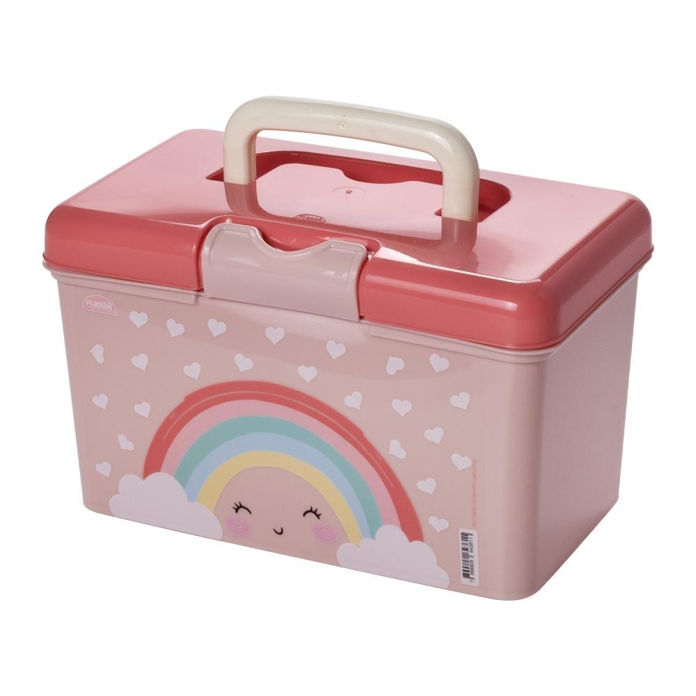 Maleta Organizadora Caixa Multiuso Arco Íris Caixa Multiuso Volta às Aulas Plasútil em Oferta na Shopee