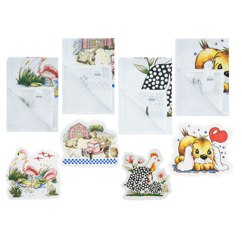 Kit 10 Pano de Prato Estampado Búzios - 59cm X 40cm