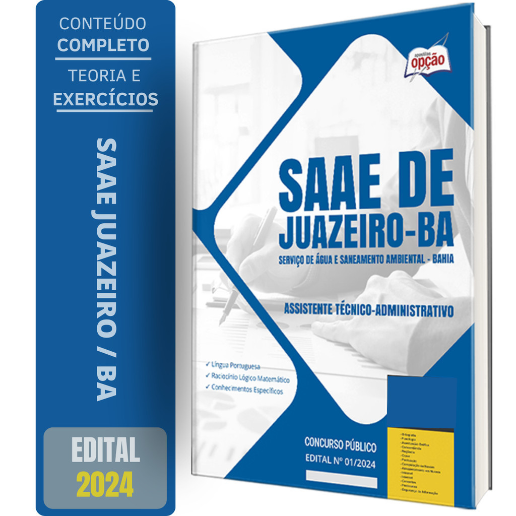 Apostila SAAE de Juazeiro BA 2024 - Assistente Técnico-Administrativo
