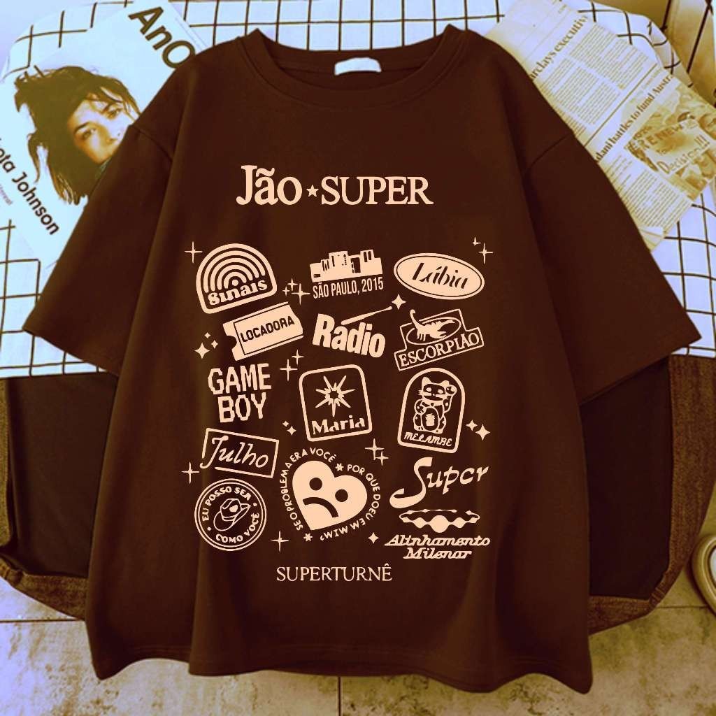 Camiseta Unissex Estampada Jao Super Aesthetic Tumblr em Oferta na Shopee