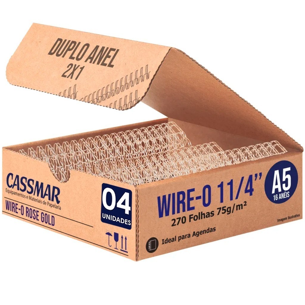 Wire-o para Encadernação 2x1 A5 Rose Gold 1 1/4 270fls  04un