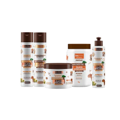 Kit Cachos Óleos Africanos Shampoo, Condicionador, Pentear , Ativador, Máscara bn.Cachos