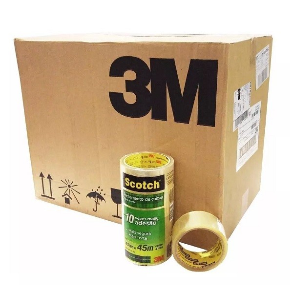 Kit 120 Fitas de Empacotamento 3M SCOTCH 5802 45MM X 45M em Oferta na Shopee