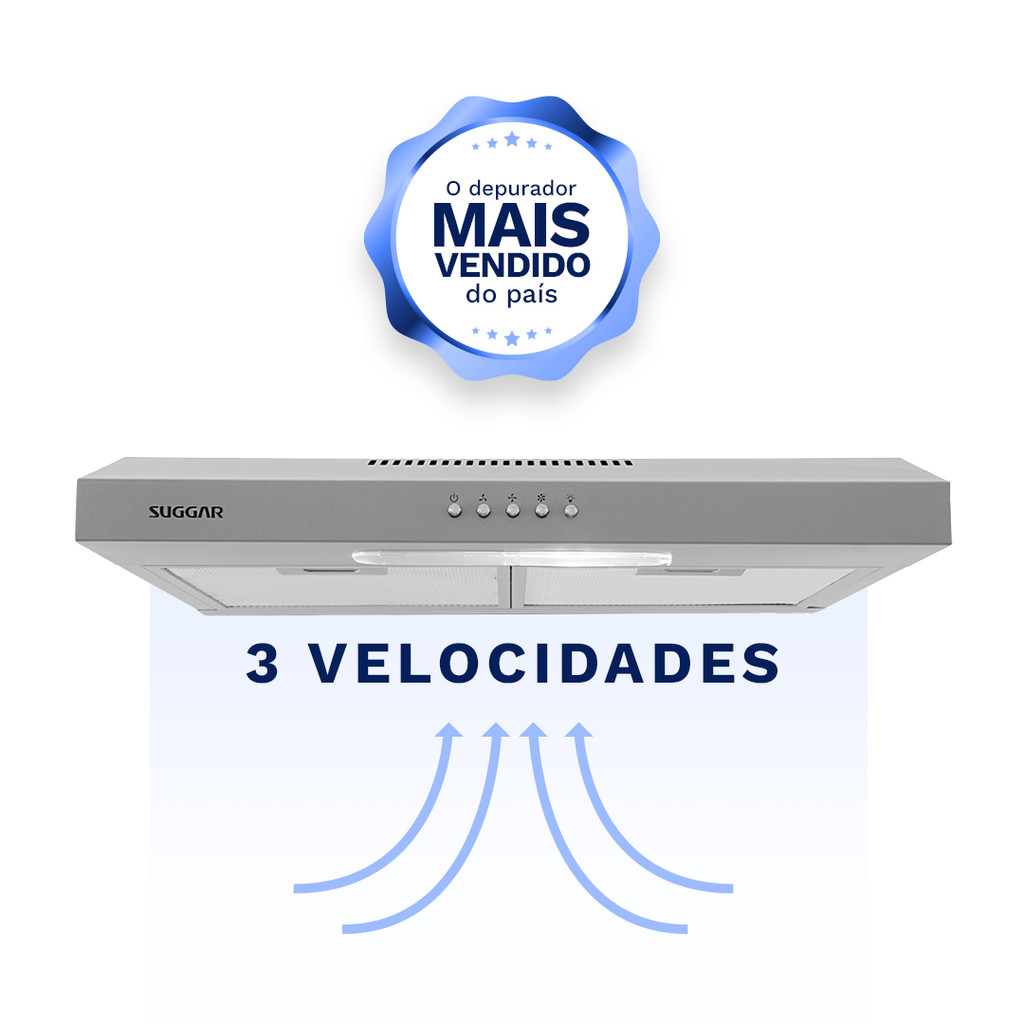 Imagem Depurador Exaustor Slim 60Cm Prata DPS162PR Suggar 220V
