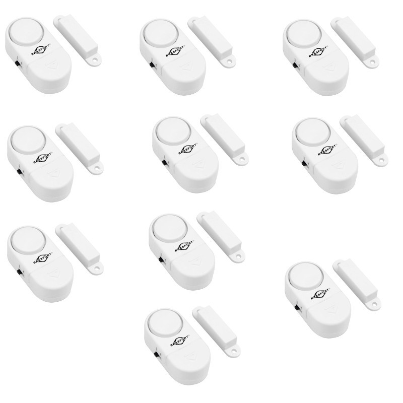Alarme Sem fio Sensor d Abertura Porta Janela Brasfort 10 PC