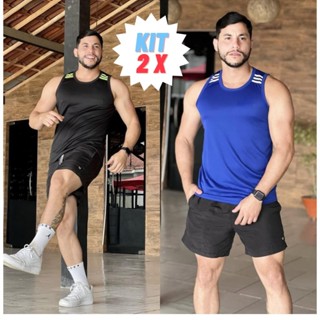 Kit 2 Regatas Esportiva Masculina Em Malha Dri Fit Promoção Treino em Oferta na Shopee