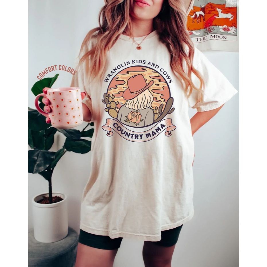 Max Tee Camisão Country Estampa Vintage Western Chapéu Moda Feminina Envio em 23 Horas