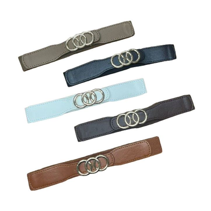 Cinto Elástico Couro Sintético Feminino Com Fivela Faixa Fino Curto ZX-N201