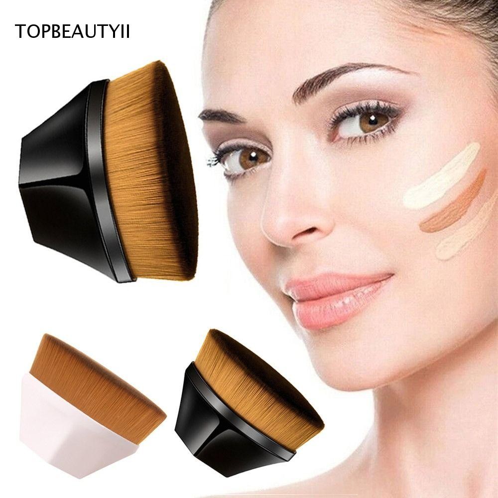 TOPBEAUTY Pó Líquido Em , Kabuki Face Blush Para Misturar Creme Foundation Escova De Maquiagem , Presentes Ferramenta Flat Top Pincéis Mulheres