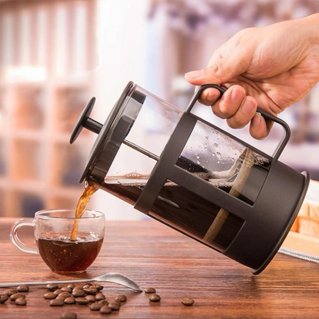 Imagem Cafeteira de Vidro Prensa Francesa Café Chá Cremeira Leite Cremoso 350ml/600ml Capuccino