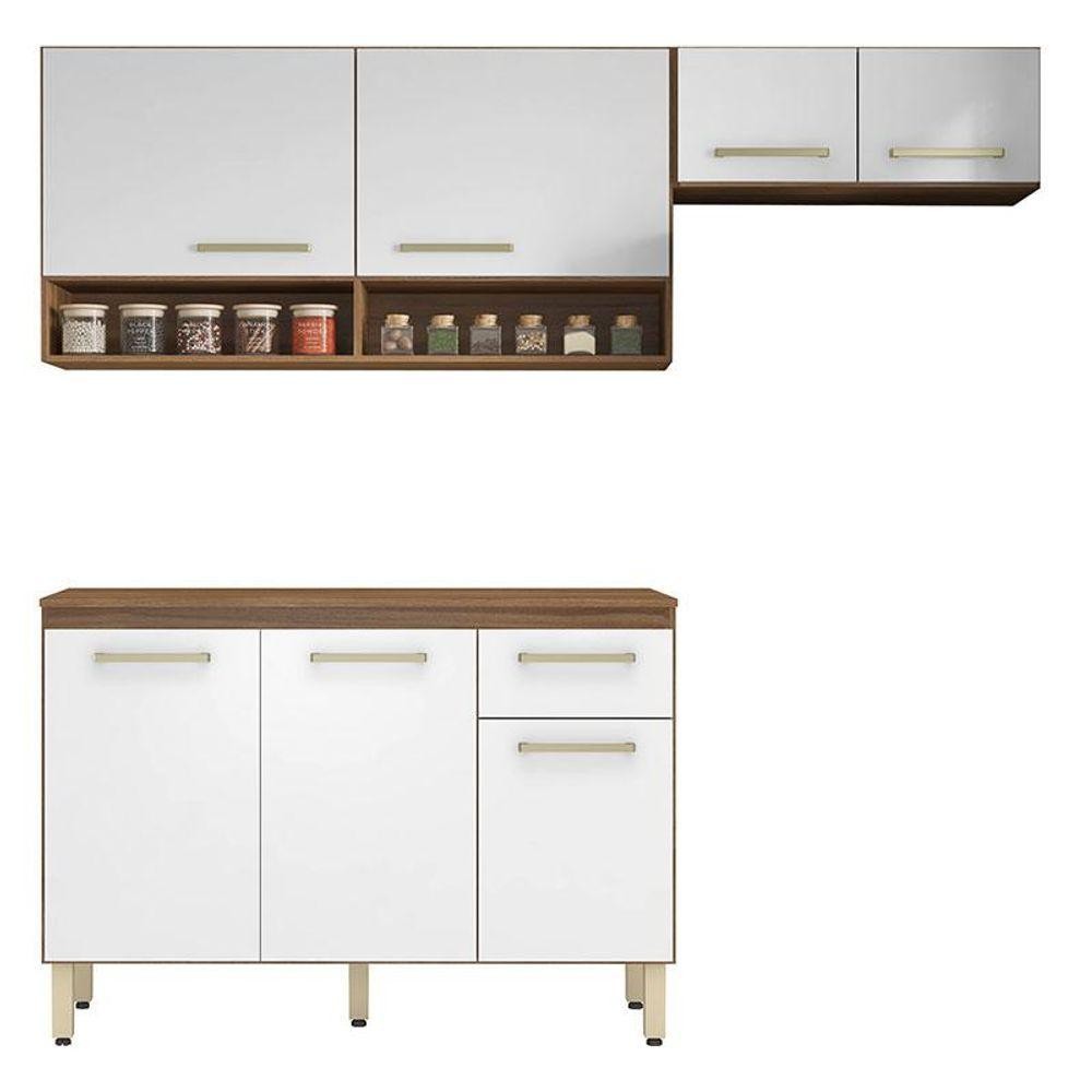 Cozinha Compacta Dama Aéreos E Balcão Amêndola Branco - Demóbile - Home & Living