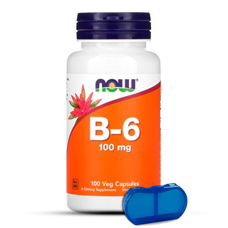 Vitamina B-6 100mg Now Foods 100 Cáps + Porta Cápsulas em Oferta na Shopee