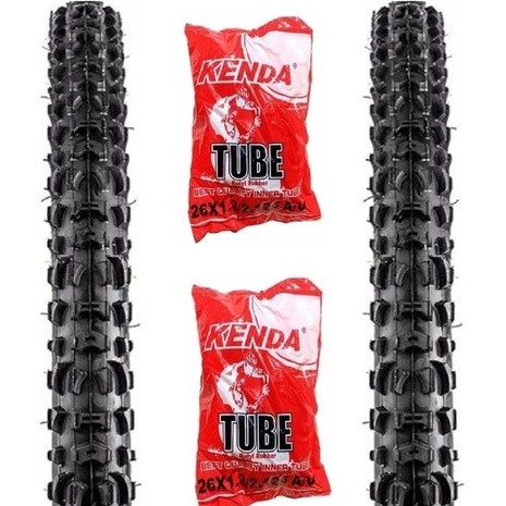 Par Pneu Aro 26x1.95 Kenda Cravo Bike + 2 Camara De Ar Kenda - Sports & Outdoors