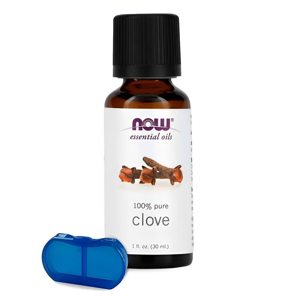 Óleo de Cravo 30ml Now Foods 100% Puro + Porta Cápsulas em Oferta na Shopee