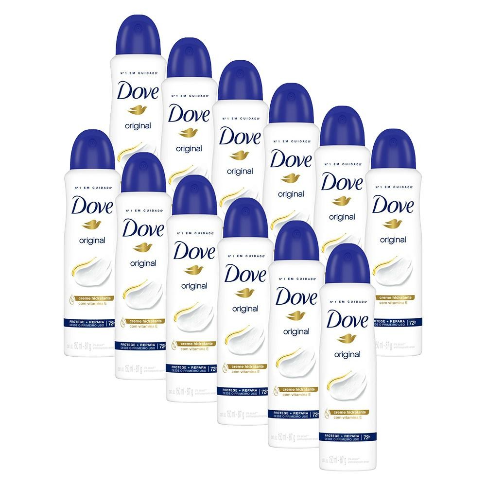 Kit 12 Desodorantes Dove Antitranspirante Aerossol Original 150ml - Beauty