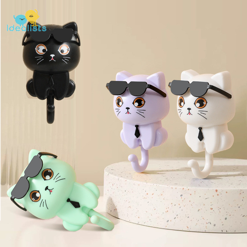 Idealistas Dos Desenhos Animados Gancho Auto Adesivo Dormitório Quarto Porta Cabides Ganchos Chave Guarda-Chuva Toalha C em Oferta na Shopee