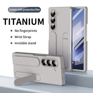 Para Samsung Galaxy Z Fold 6 5 Caso ELVEV Duro PC Suporte Invisível Escudo De Pele Com Alça De Pulso em Oferta na Shopee