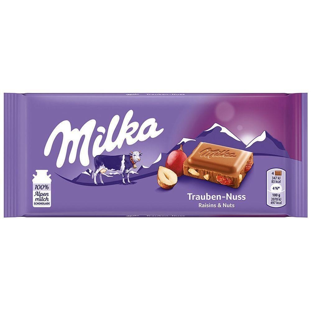 Tablete de Chocolate Avelã e Passas 100g - Milka
