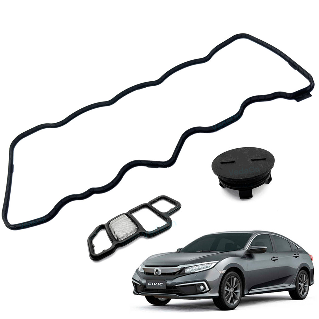 Junta Tampa Válvulas + Junta Respiro Vtec Solenoide Selo Plastico Do Cabeçote Honda New Civic 1.8  HRV CRV 2.0 16v Ano 2008