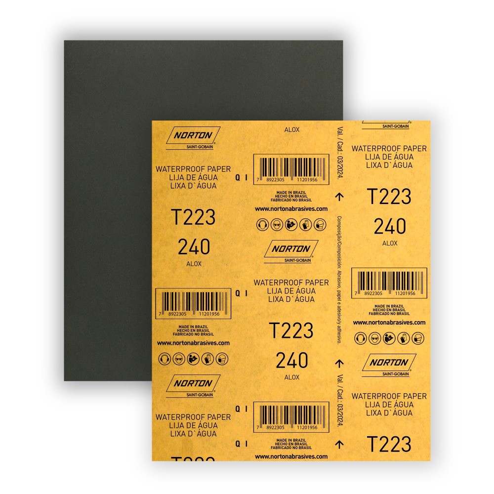 Folha de lixa D?água - T223 - Norton (240) em Oferta na Shopee