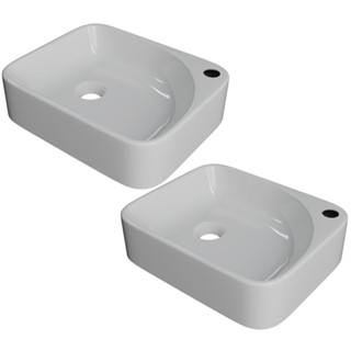 Kit 02 Cubas de Apoio Retangular Para Banheiro Lavabo Cross C01 RO36W Branco - Lyam em Oferta na Shopee