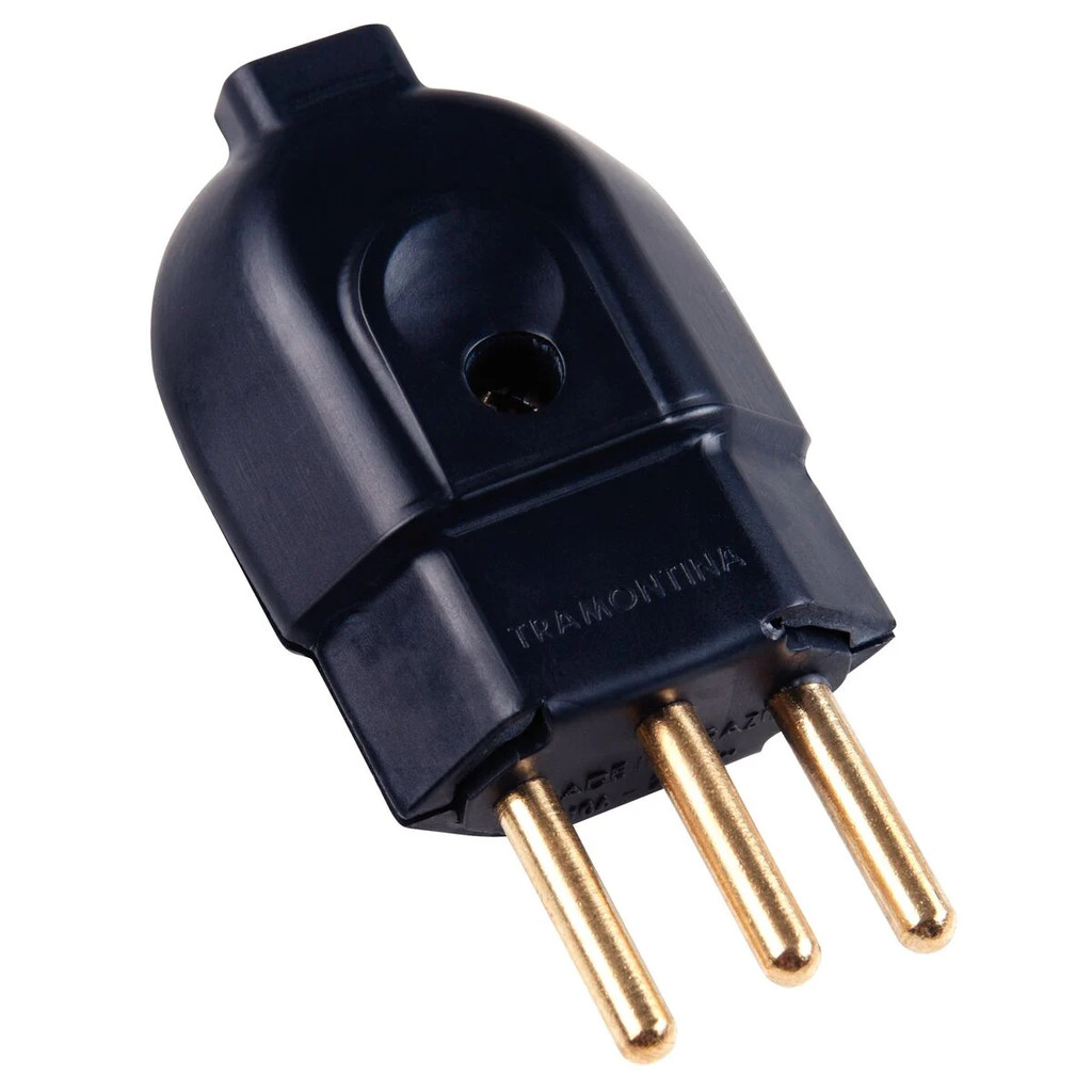 Plug Tramontina Macho 2P+T 20A 57403/007 Preto em Oferta na Shopee