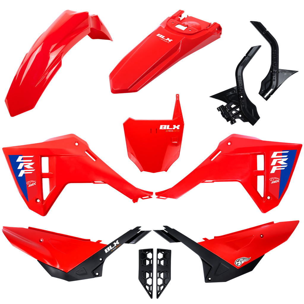 Kit Carenagem Crf 250f Com Protetor Quadro Com Number F25 - Amx