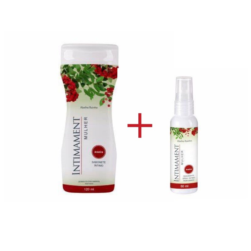 Kit Cuidado Íntimo Desodorante Spray  Sabonete Íntimo Aroeira Abelha Rainha
