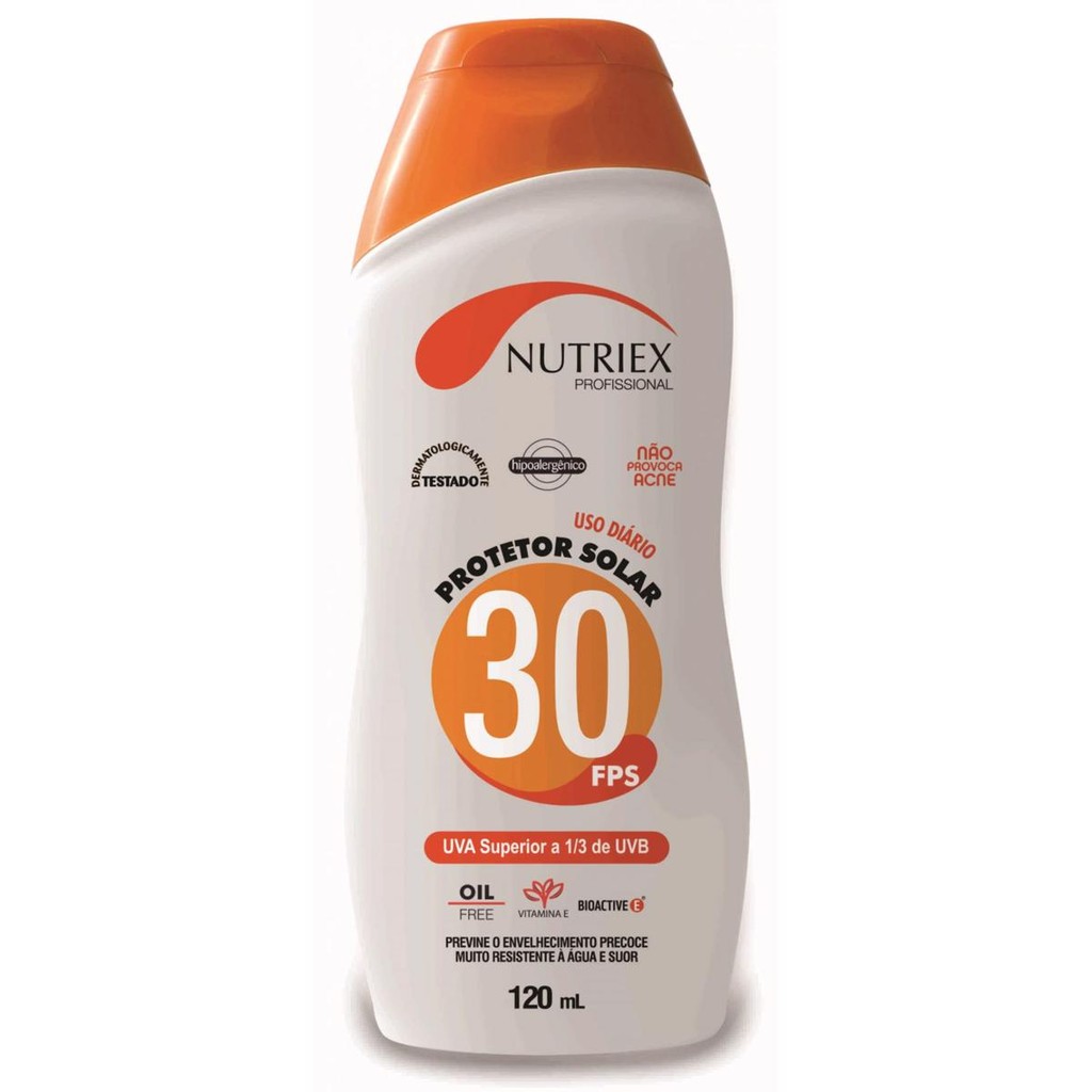 Protetor Solar FPS 30 120ML Bisnaga NUTRIEX em Oferta na Shopee